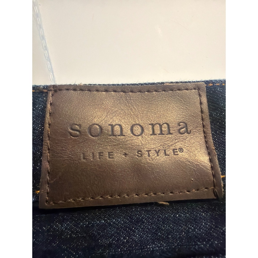 Sonoma Life Style Mens Dark Wash Straight Leg Denim Jeans 33x30 Indigo Cotton - Picture 8 of 9